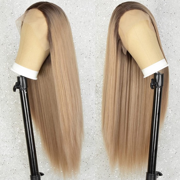 💫  22” INDIA HONEY BLONDE OMBRÉ STRAIGHT LACE FRONT WIG💫 - Picture 3 of 3